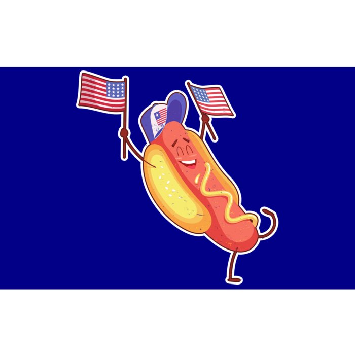 Funny USA American Flag Hotdog Bumper Sticker