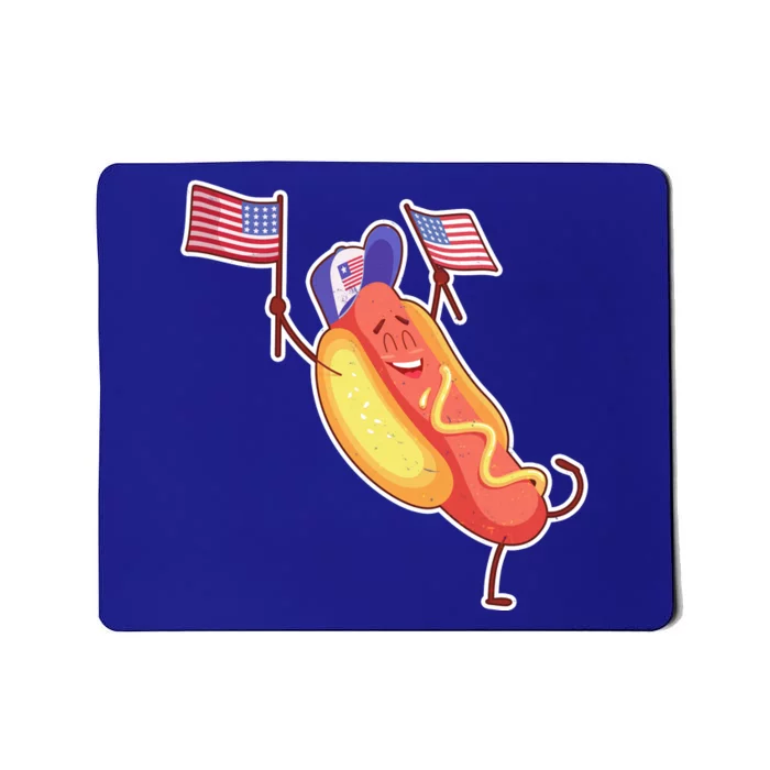 Funny USA American Flag Hotdog Mousepad