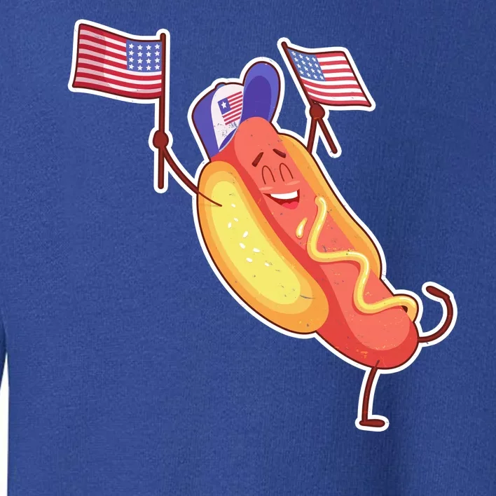 Funny USA American Flag Hotdog Toddler Sweatshirt