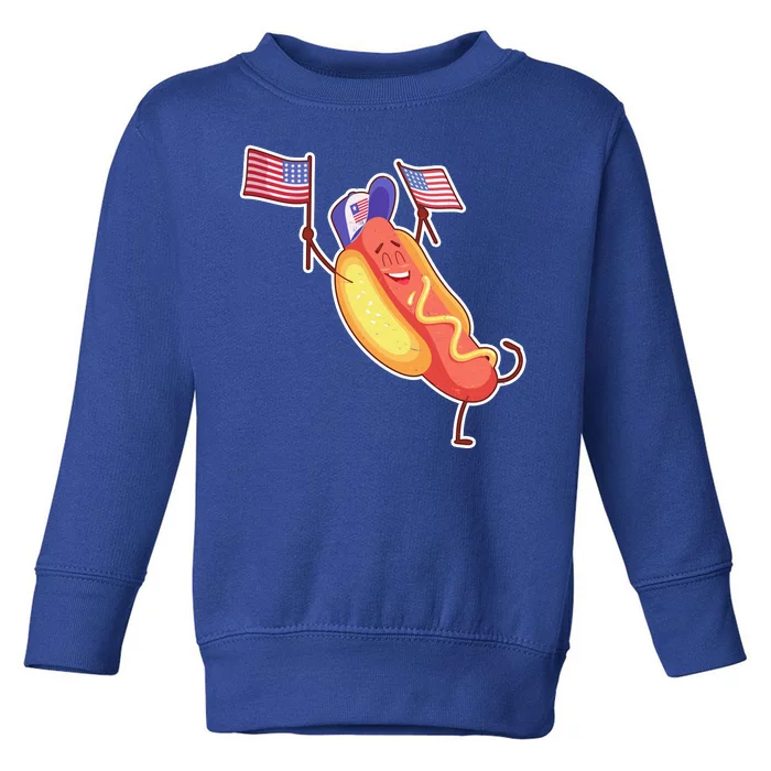 Funny USA American Flag Hotdog Toddler Sweatshirt