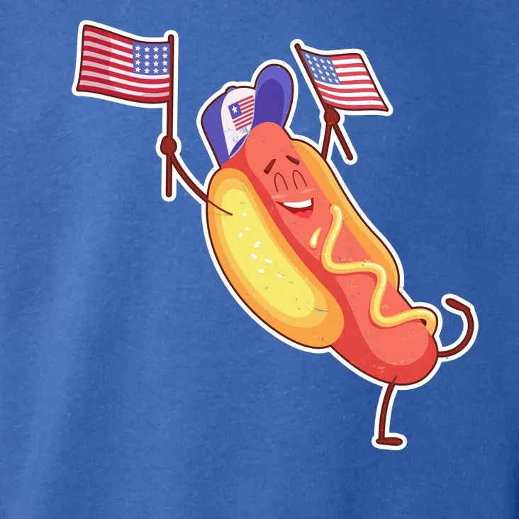 Funny USA American Flag Hotdog Toddler Hoodie