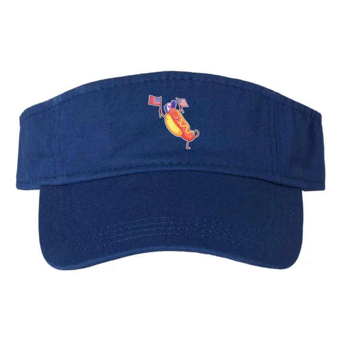 Funny USA American Flag Hotdog Valucap Bio-Washed Visor