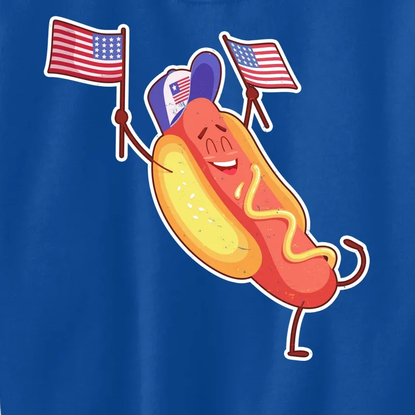 Funny USA American Flag Hotdog Kids Sweatshirt