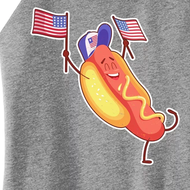 Funny USA American Flag Hotdog Women’s Perfect Tri Rocker Tank