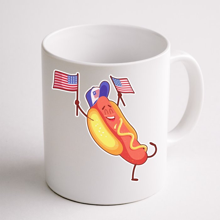 Funny USA American Flag Hotdog Front & Back Coffee Mug