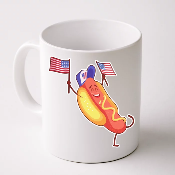 Funny USA American Flag Hotdog Front & Back Coffee Mug