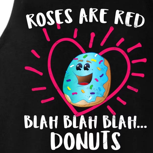 Funny Valentines Day Donuts Roses Are Red Ladies Tri-Blend Wicking Tank