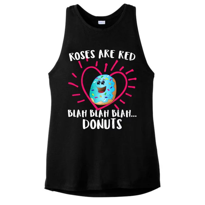 Funny Valentines Day Donuts Roses Are Red Ladies Tri-Blend Wicking Tank