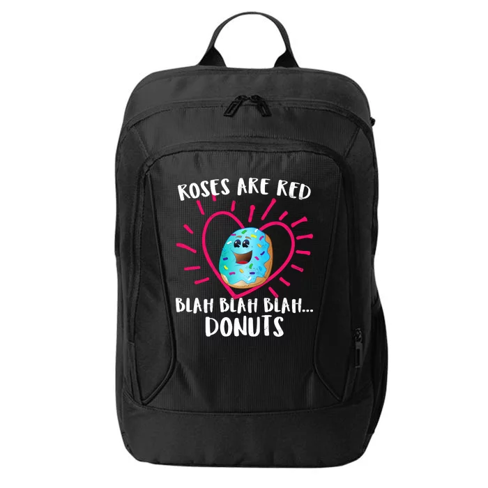 Funny Valentines Day Donuts Roses Are Red City Backpack