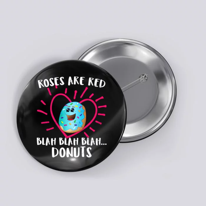 Funny Valentines Day Donuts Roses Are Red Button