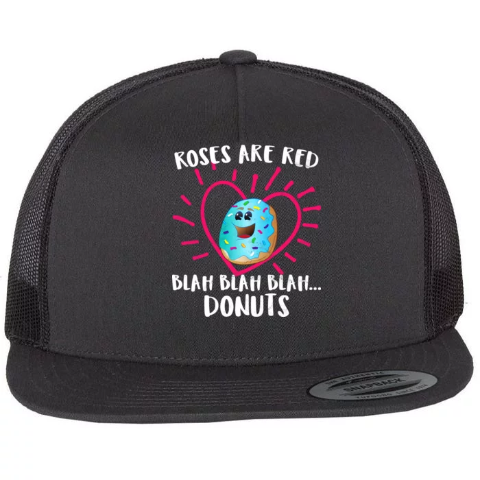 Funny Valentines Day Donuts Roses Are Red Flat Bill Trucker Hat