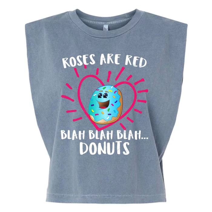 Funny Valentines Day Donuts Roses Are Red Garment-Dyed Women's Muscle Tee