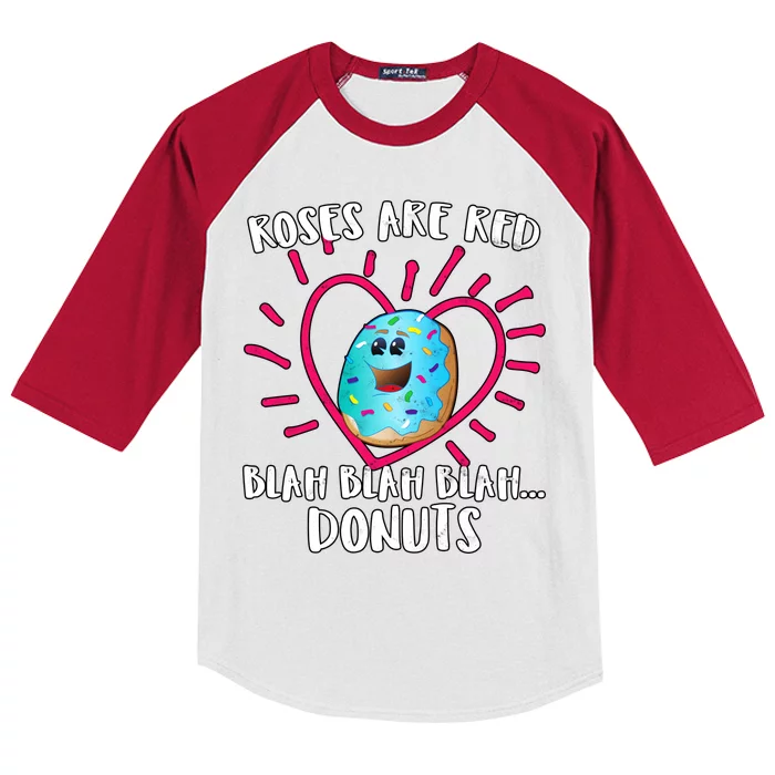 Funny Valentines Day Donuts Roses Are Red Kids Colorblock Raglan Jersey