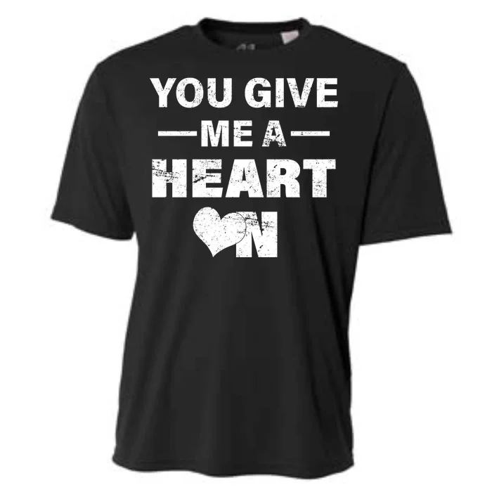 Funny Valentines Day Give Me A Heart On Cooling Performance Crew T-Shirt