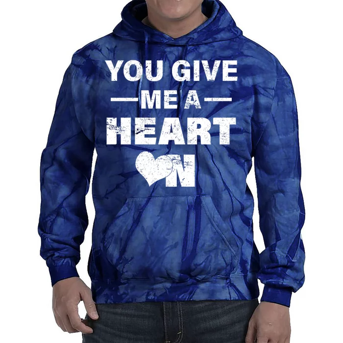 Funny Valentines Day Give Me A Heart On Tie Dye Hoodie