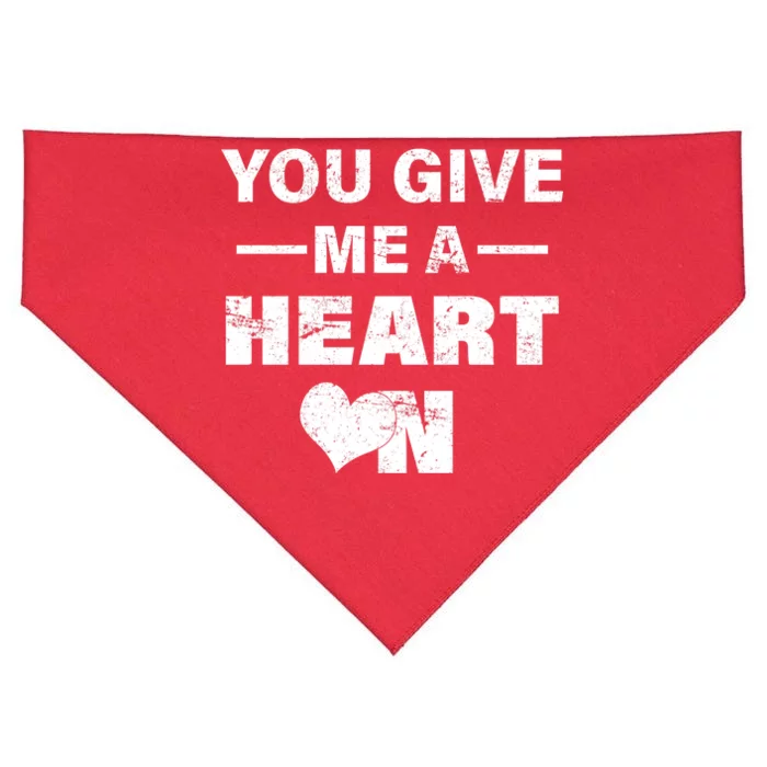 Funny Valentines Day Give Me A Heart On USA-Made Doggie Bandana