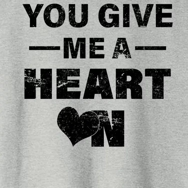 Funny Valentines Day Give Me A Heart On Women's Crop Top Tee