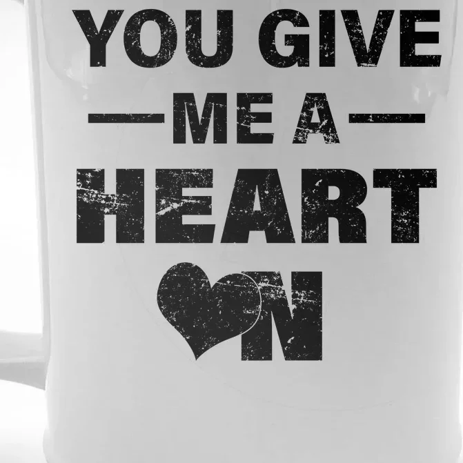 Funny Valentines Day Give Me A Heart On Front & Back Beer Stein