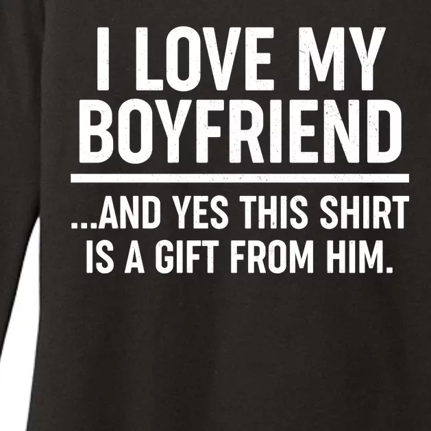 Funny Valentine's Day I Love My Boyfriend Womens CVC Long Sleeve Shirt