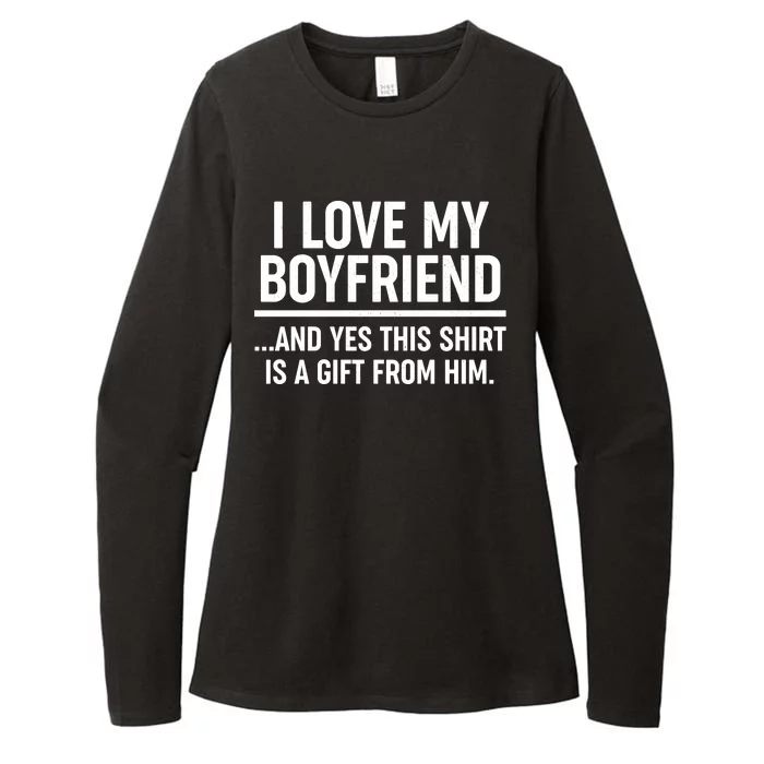 Funny Valentine's Day I Love My Boyfriend Womens CVC Long Sleeve Shirt