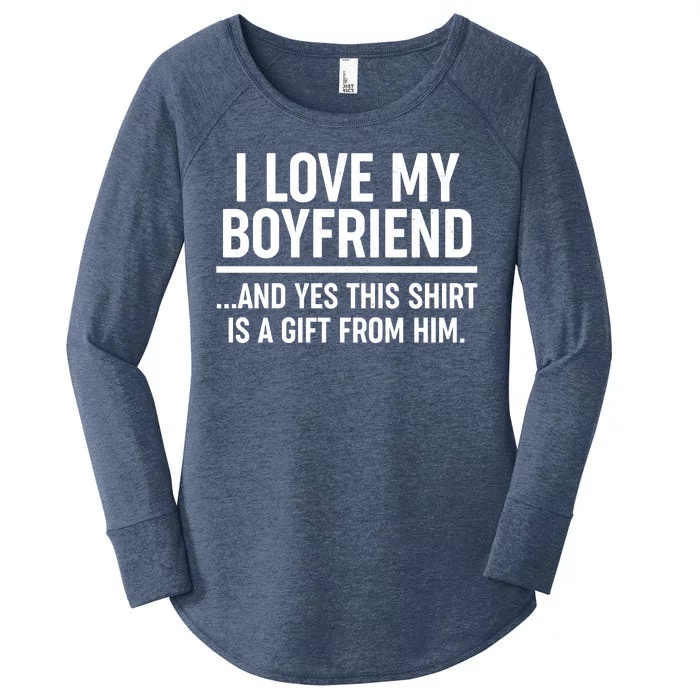 Funny Valentine's Day I Love My Boyfriend Women's Perfect Tri Tunic Long Sleeve Shirt