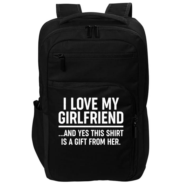 Funny Valentine's Day I Love My Girlfriend Impact Tech Backpack