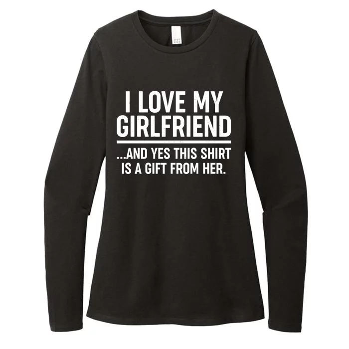 Funny Valentine's Day I Love My Girlfriend Womens CVC Long Sleeve Shirt