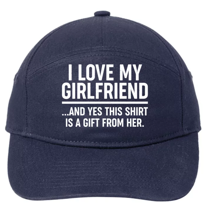 Funny Valentine's Day I Love My Girlfriend 7-Panel Snapback Hat