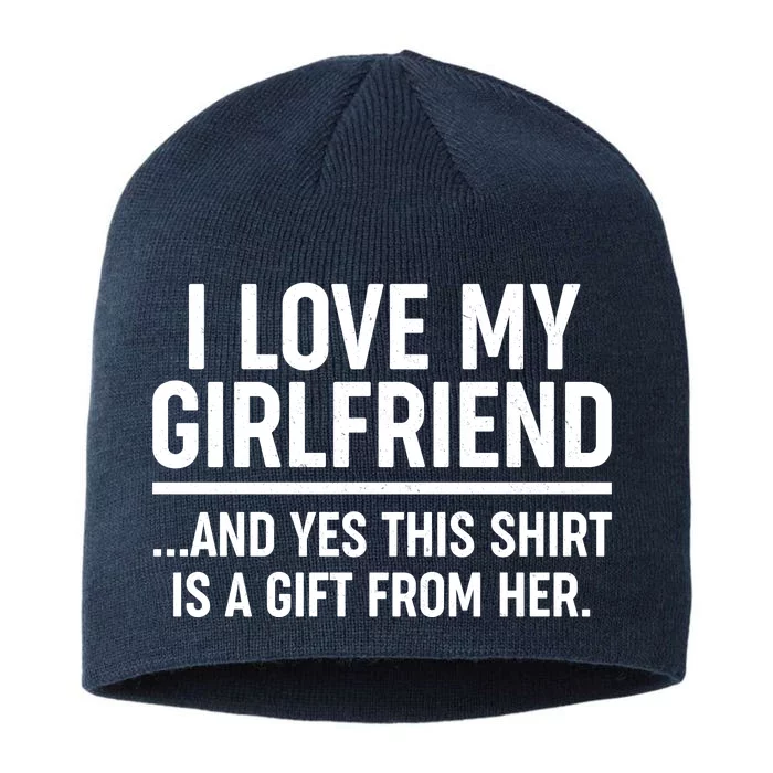 Funny Valentine's Day I Love My Girlfriend 8 1/2in Sustainable Knit Beanie