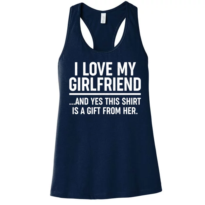 Funny Valentine's Day I Love My Girlfriend Women's Racerback Tank