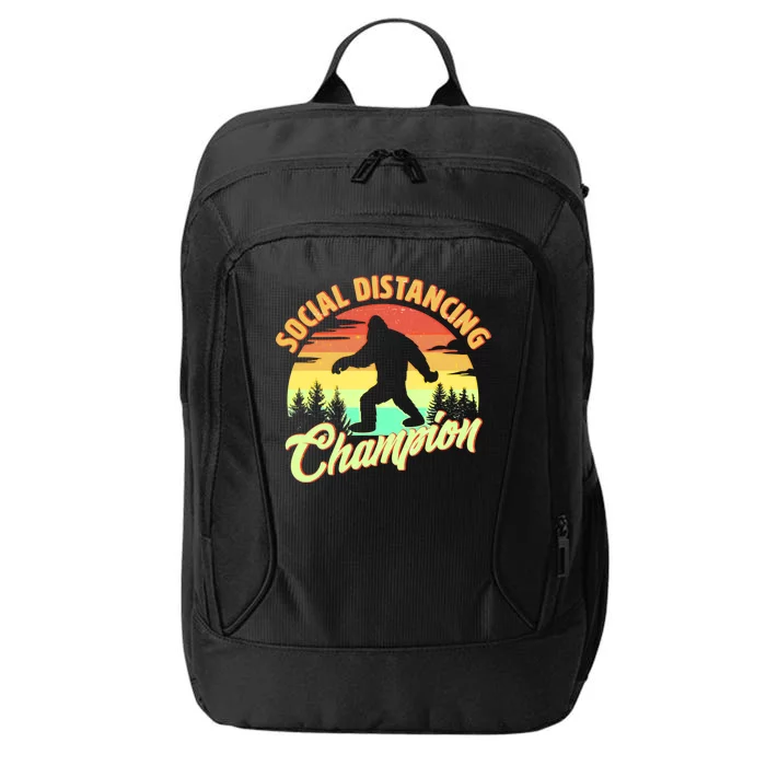 Funny Vintage Bigfoot Social Distancing Champion City Backpack