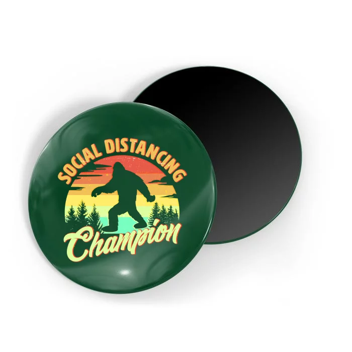 Funny Vintage Bigfoot Social Distancing Champion Magnet