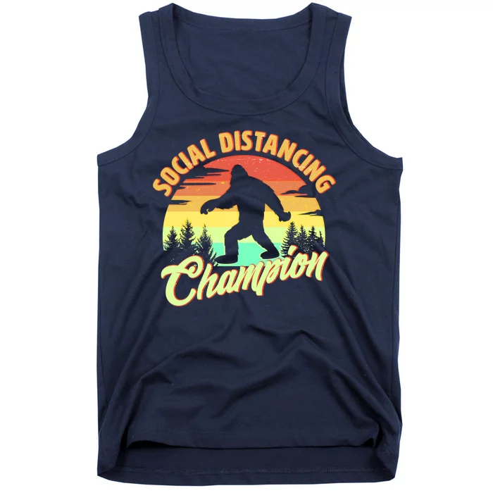 Funny Vintage Bigfoot Social Distancing Champion Tank Top