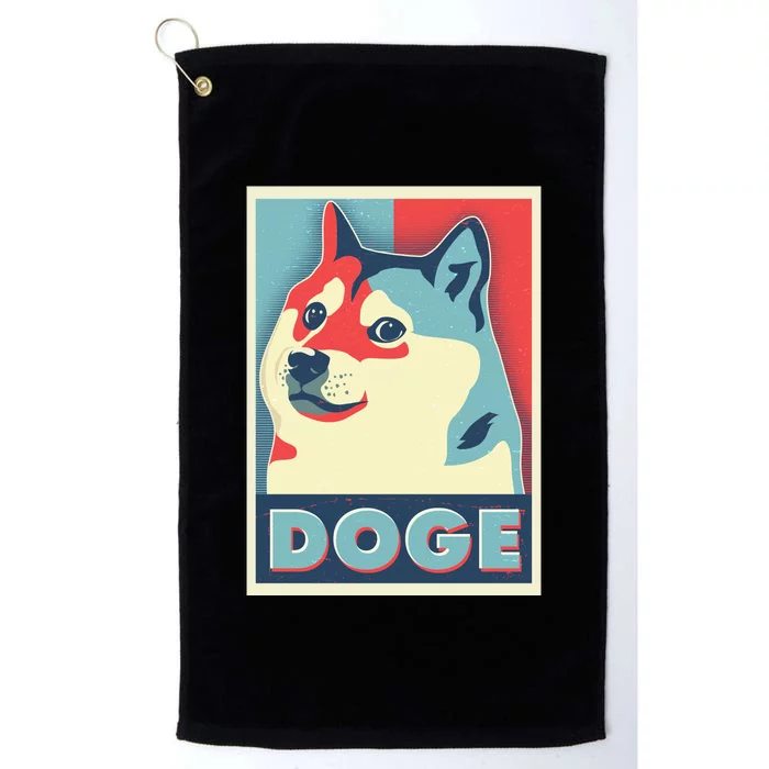 Funny Vintage Doge Meme Crypto Currency Platinum Collection Golf Towel