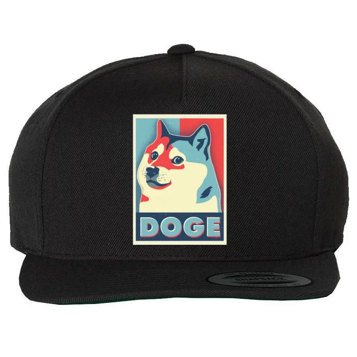 Funny Vintage Doge Meme Crypto Currency Wool Snapback Cap