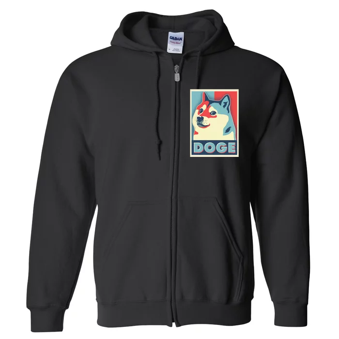 Funny Vintage Doge Meme Crypto Currency Full Zip Hoodie