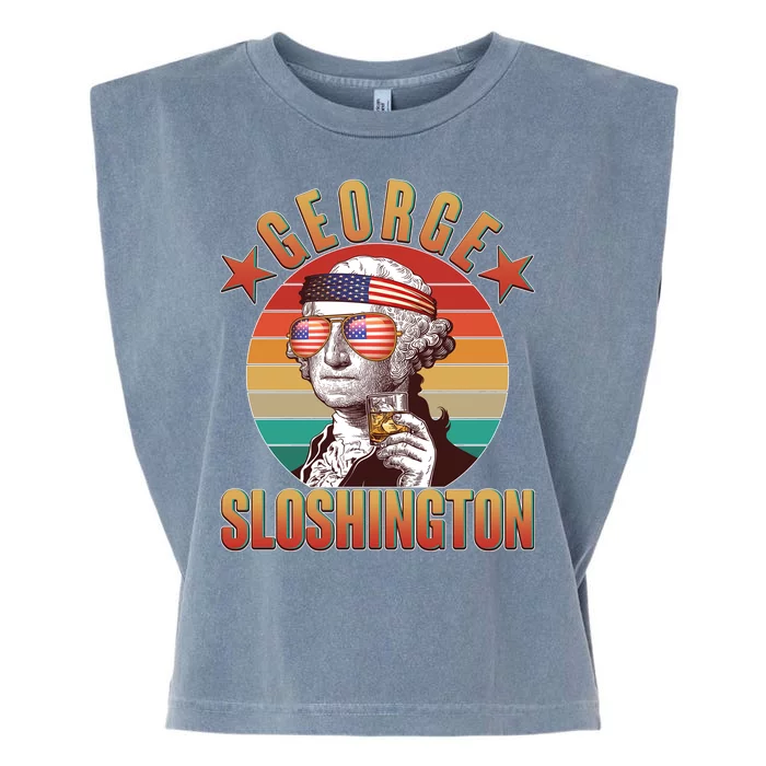 Funny Vintage George Sloshington Garment-Dyed Women's Muscle Tee