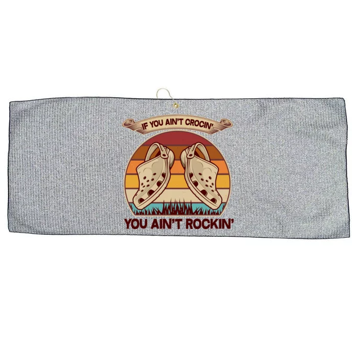 Funny Vintage If You Ain't Crocin' You Ain't Rockin Large Microfiber Waffle Golf Towel