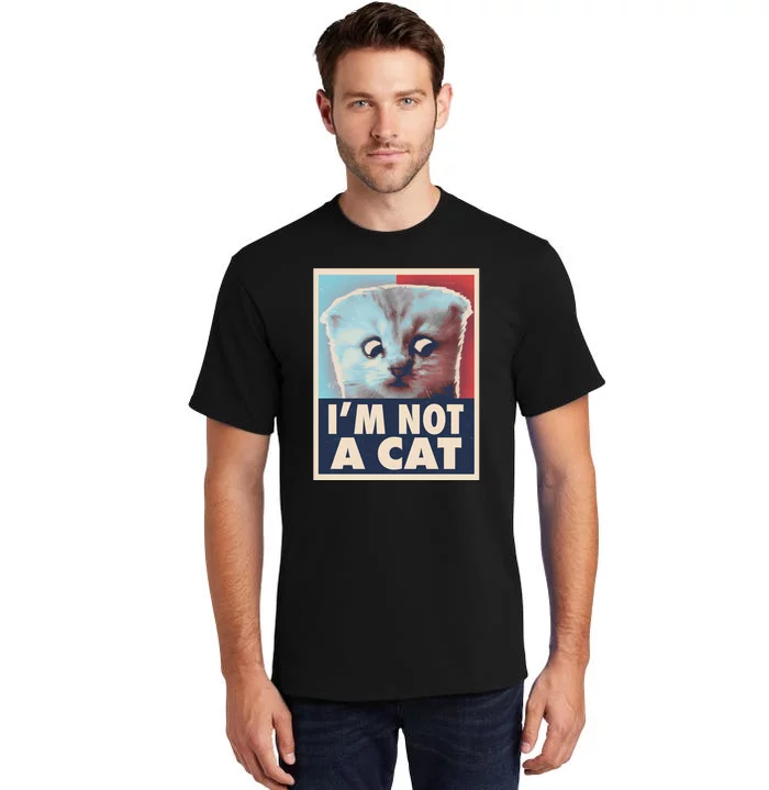 Funny Vintage I'm Not A Cat Zoom Lawyer Cat Meme Tall T-Shirt