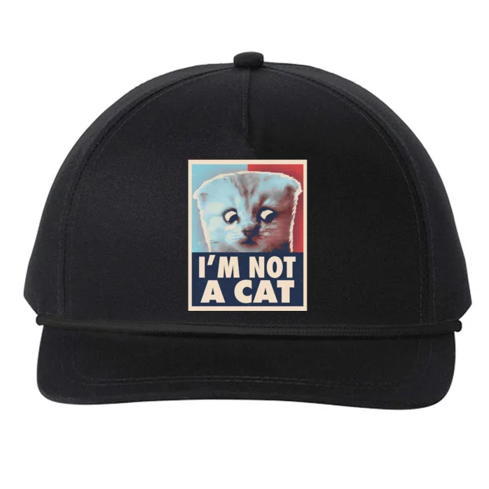 Funny Vintage I'm Not A Cat Zoom Lawyer Cat Meme Snapback Five-Panel Rope Hat