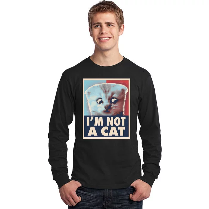 Funny Vintage I'm Not A Cat Zoom Lawyer Cat Meme Tall Long Sleeve T-Shirt