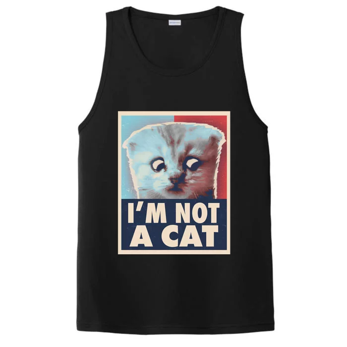 Funny Vintage I'm Not A Cat Zoom Lawyer Cat Meme Performance Tank