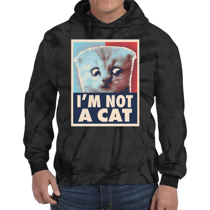 Funny Vintage I'm Not A Cat Zoom Lawyer Cat Meme Tie Dye Hoodie