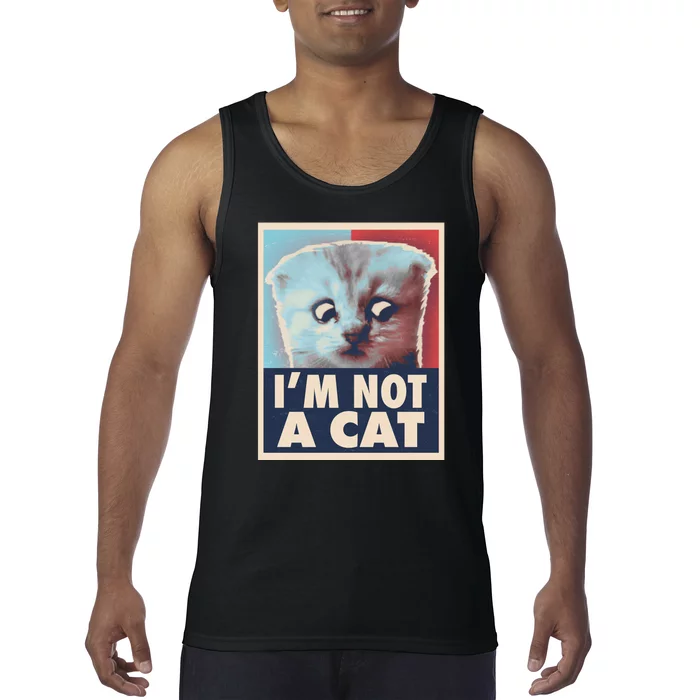 Funny Vintage I'm Not A Cat Zoom Lawyer Cat Meme Tank Top