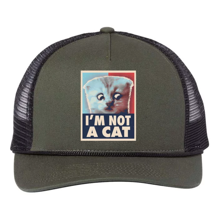 Funny Vintage I'm Not A Cat Zoom Lawyer Cat Meme Retro Rope Trucker Hat Cap