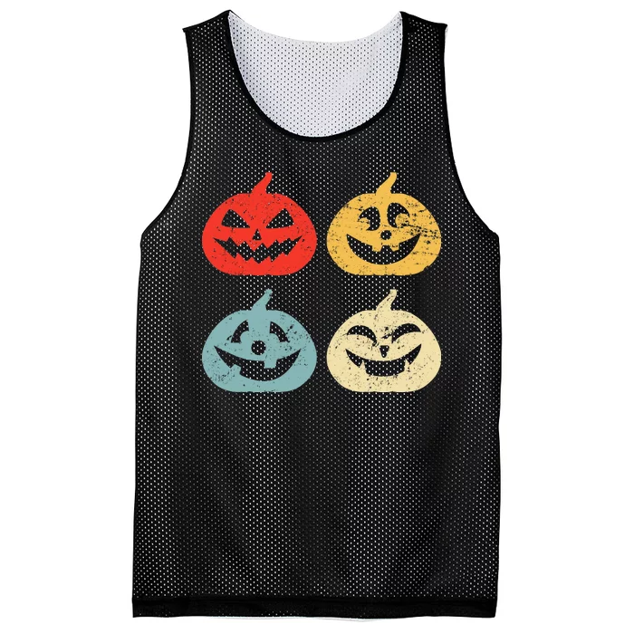 Funny Vintage Jack O Lanterns Pumkin Mesh Reversible Basketball Jersey Tank