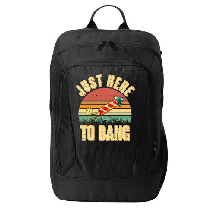 Funny Vintage Just Here To Bang July 4th City Backpack