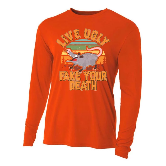 Funny Vintage Live Ugly Fake Your Death Cooling Performance Long Sleeve Crew