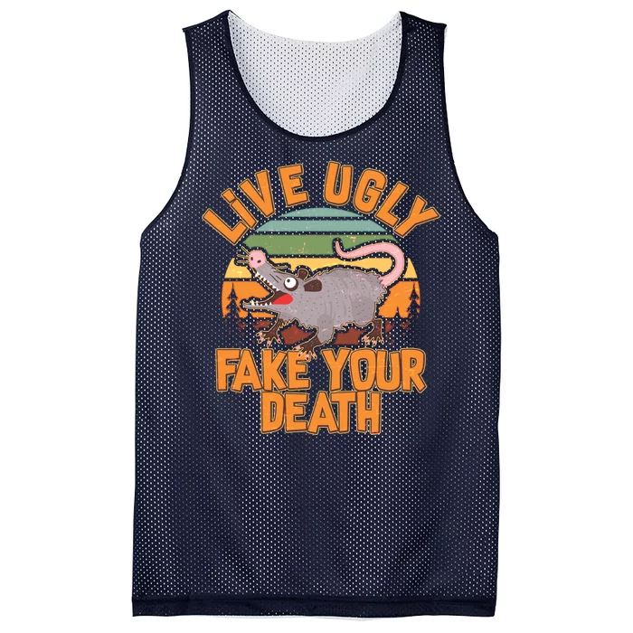 Funny Vintage Live Ugly Fake Your Death Mesh Reversible Basketball Jersey Tank