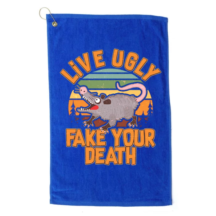 Funny Vintage Live Ugly Fake Your Death Platinum Collection Golf Towel